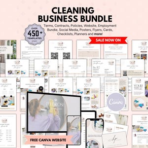 Reinigung Business Templates Bundle, Forms, Checklists (Canva Bearbeitbar)