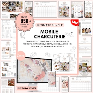 850+ Mobile Charcuterie Business Bundle, Charcuterie Cart Start Up, Editable Grazing Board Client Questionnaire, Event Vendor Contract