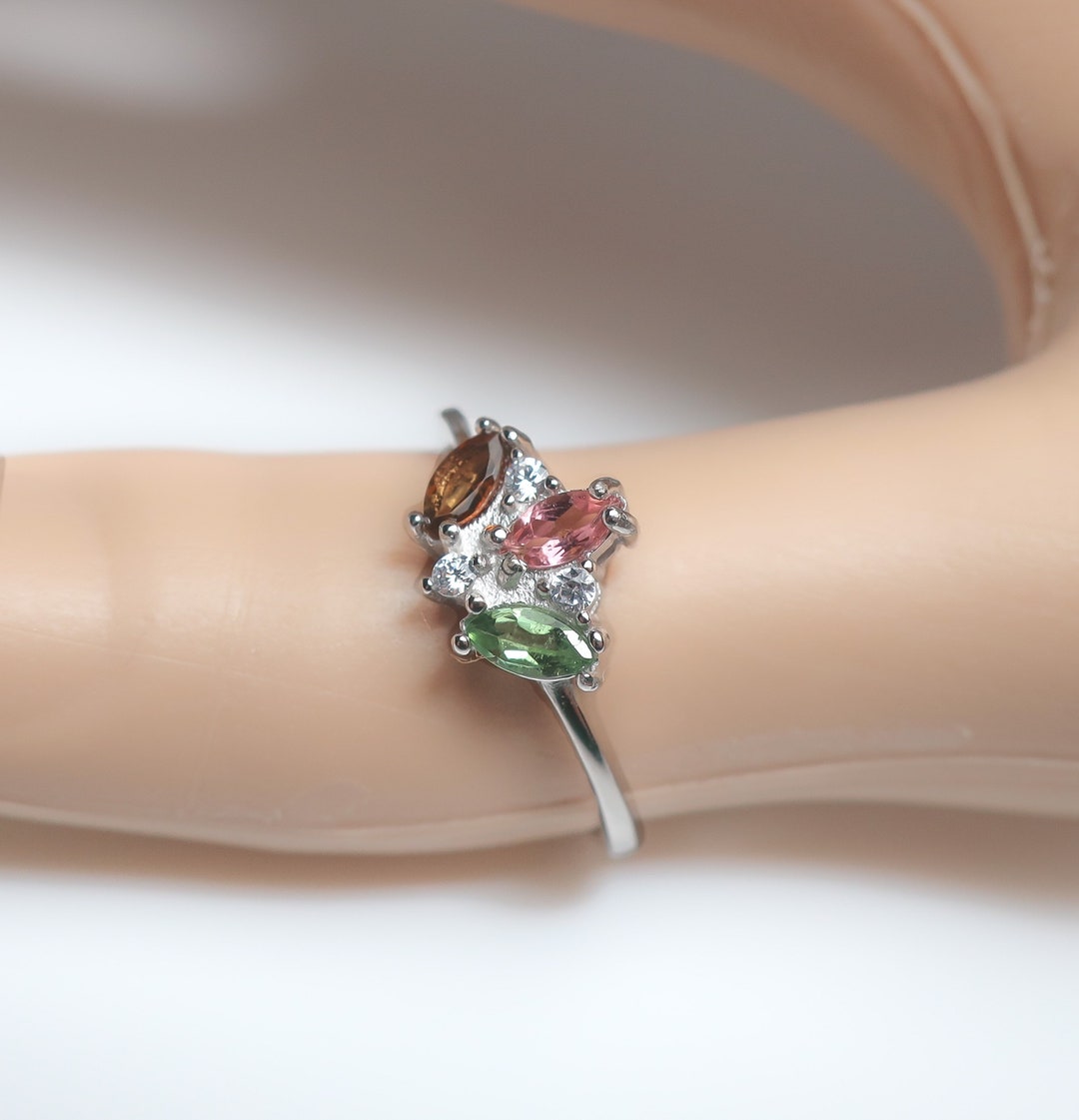 Sterling Silver Multi Gemstone Ring - Etsy