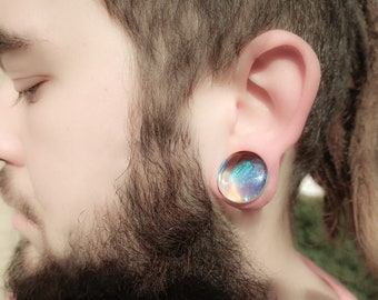 Blue Galaxy Acrylic Ear Plug / Stretcher / Tunnel / Gauge