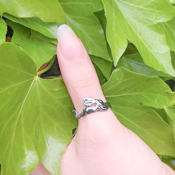 Bague Lièvre Bondissant en Argent Sterling - Lapin, Lapin - Bijoux Lièvre Bondissant