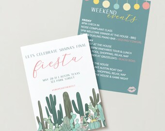 Bachelorette Itinerary Template - Final Fiesta