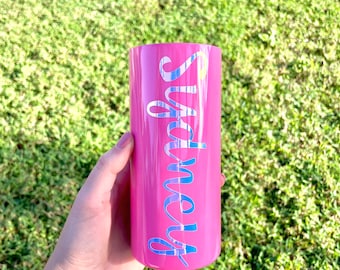 Personalized Skinny Can Cooler, Custom Skinny Coozie, Insulated Seltzer Hard Can Cooler