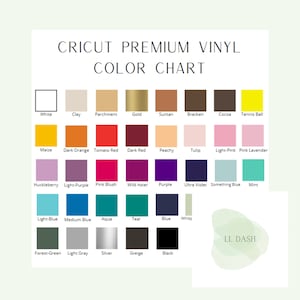 Tabelle colori vinile Cricut Premium