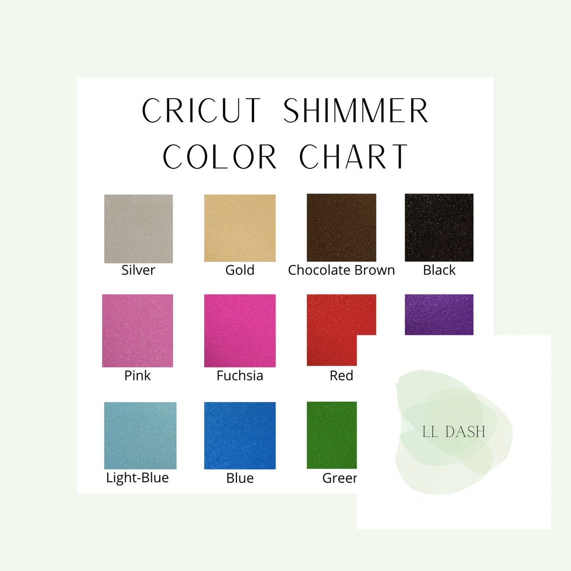 Cricut Premium Vinyl Color Chart - Etsy