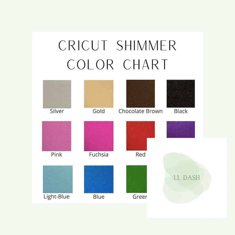 Cricut Premium Vinyl Color Chart Etsy Australia