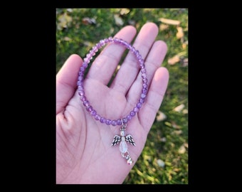 Amethyst Angel Stretch Bracelet