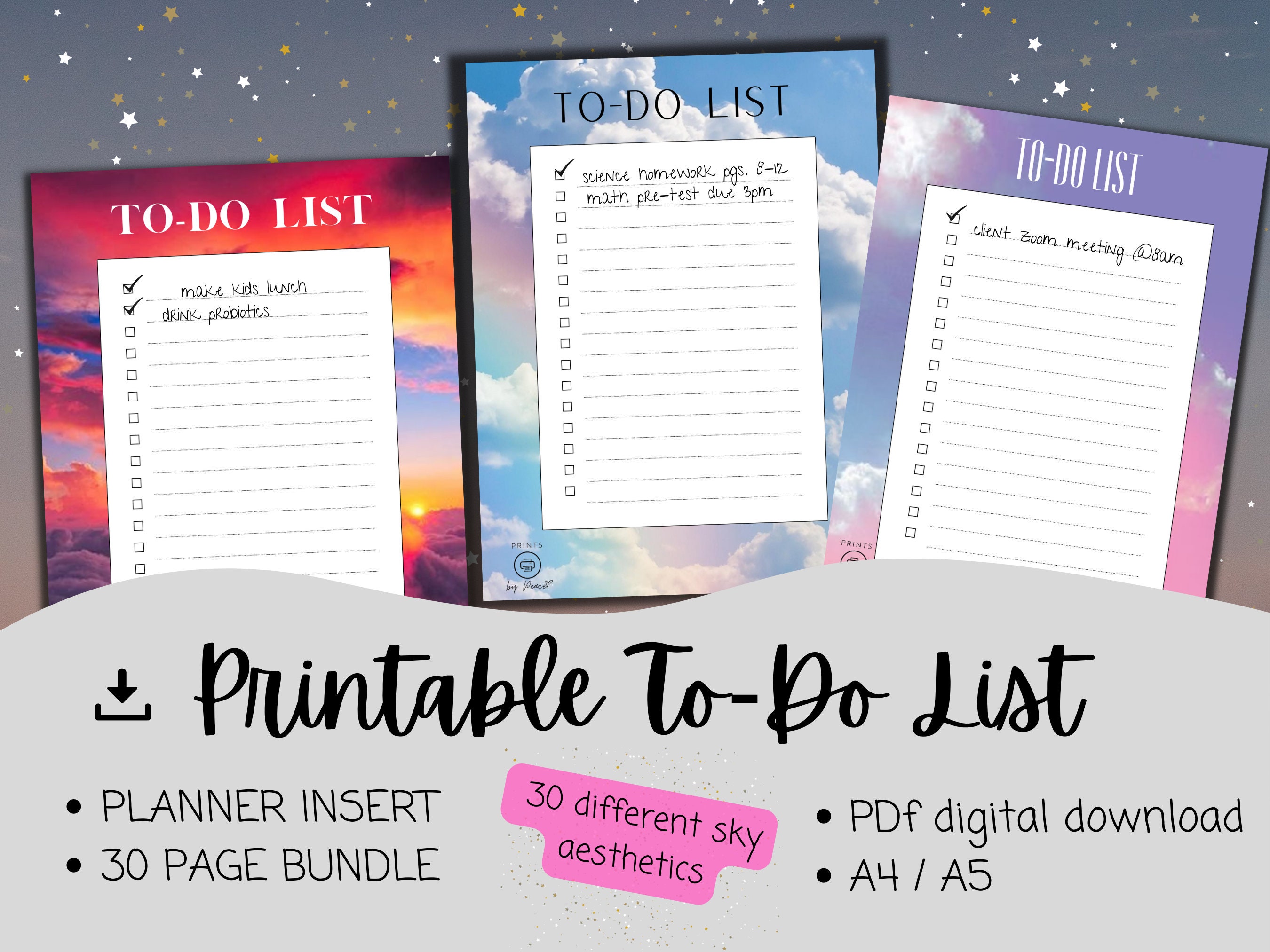 cute printable to do list digital pdf download etsy