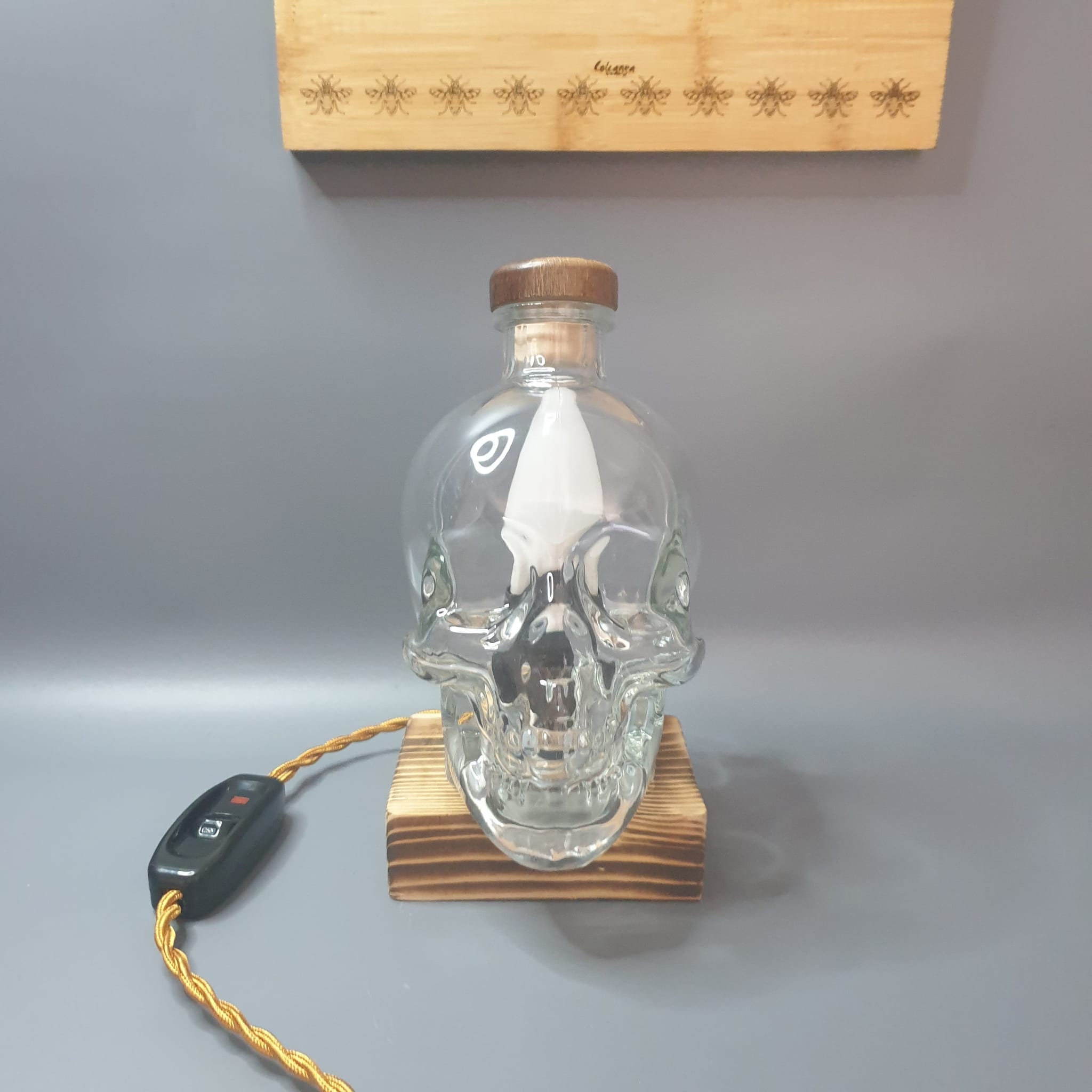 Clear Head Vodka Block Base Table Lamp