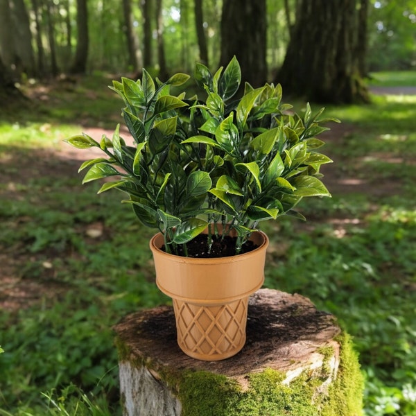 3D Printed Ice-cream Cone Planter – Succulent Pots for Plants – Ice-cream Cone Pot – Food Themed Planter - Indoor Plant Pots - Fun Planter