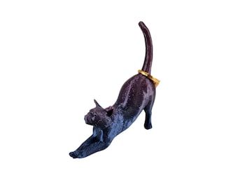 Cat Stretching Ring Holder – 3D Printed Eco-Friendly PLA Jewelry Organizer & Ring Dish, Cat Lover Gift