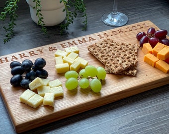 Personalised Solid Oak Chopping Board Live Edge or No Live Edge | Chop Board | Engraved | Serving Board | Cheese Board | Cutting Board 2.5cm