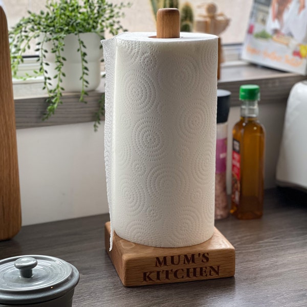 Wooden Kitchen Roll Holder Etsy UK