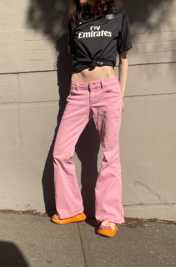 Vintage Gap lowrise flares in bubblegum pink