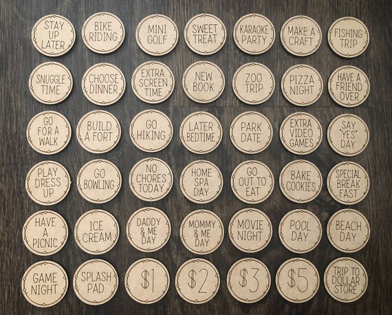 42 Kids Reward Tokens, Encouragement Rewards, Good Behavior Reward System, Kids Reward Coupons, Non Candy Kids Gift, Easter Egg Filler