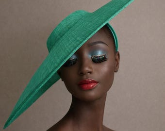 Green Sinamay Hatinator: Kentucky Derby Fascinator