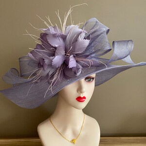 Violet/light Purple Wide Brim Sinamay Church Kentucky Derby - Etsy