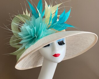 Cappello da sole donna donna tesa larga tè festa Kentucky