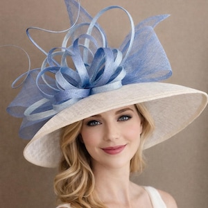 Blue White Derby Hat - Etsy display picture 1