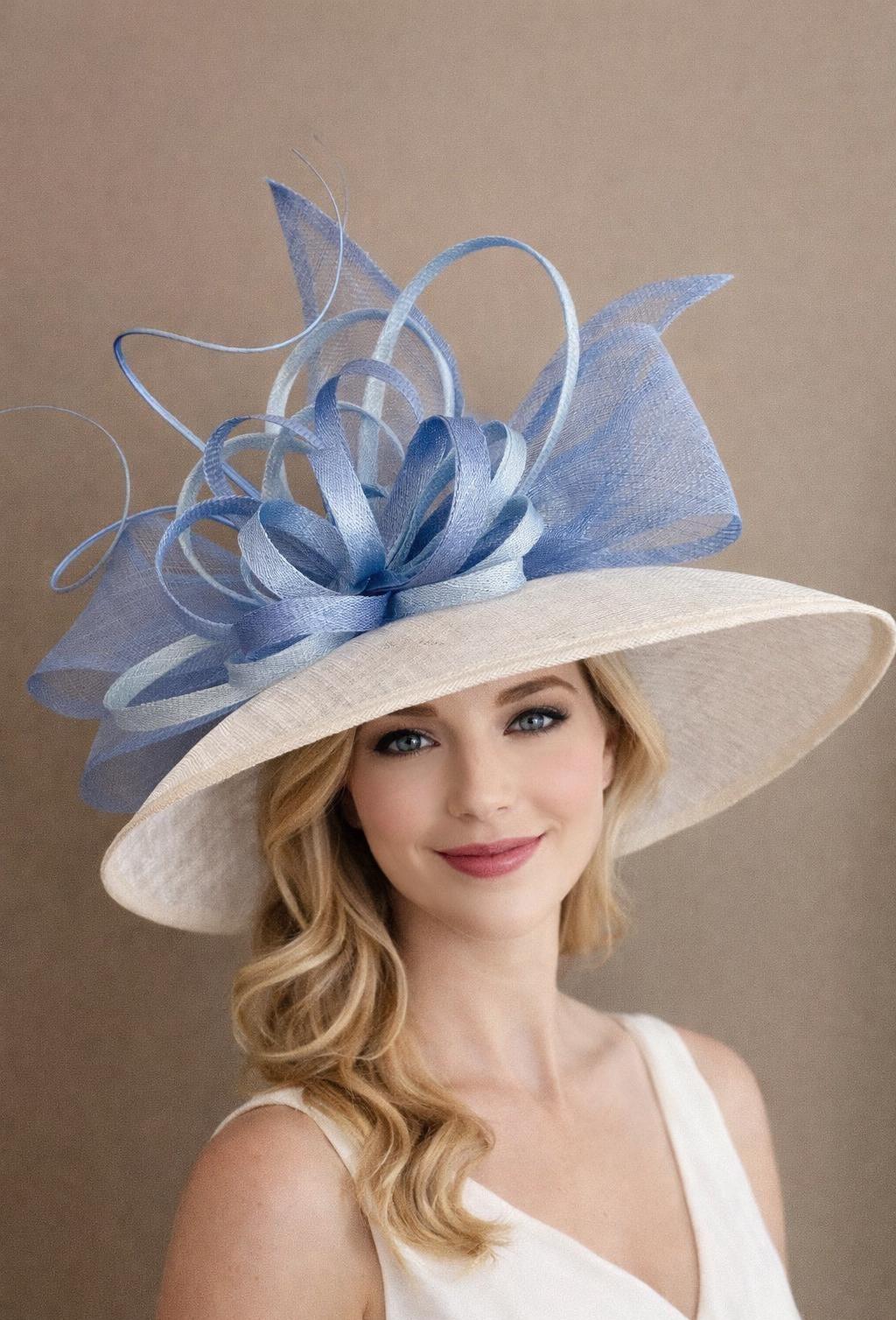 Blue White Derby Hat - Etsy display picture 2