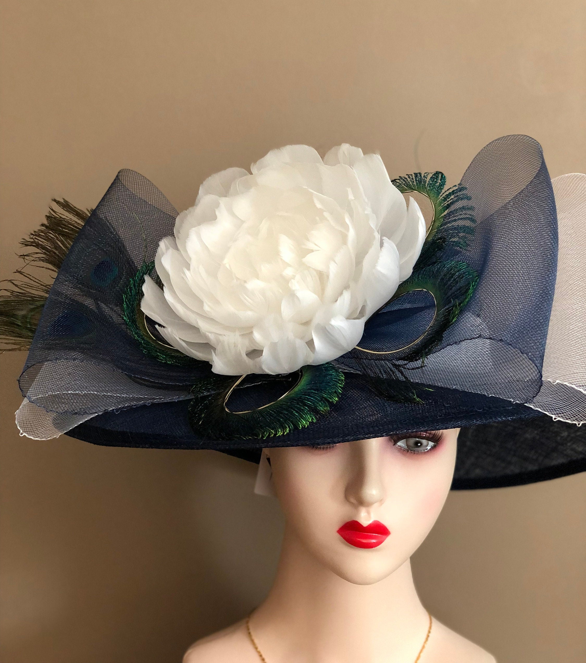 white Kentucky Derby Hat. White 