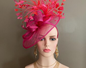 Pink Oaks Derby Hat Fascinator,church, Formal, Mother display picture 3