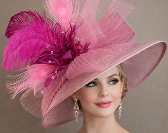 Cappello da sole da donna in organza a tesa larga, stile