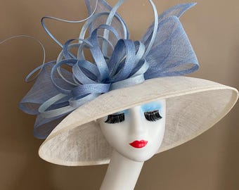Pearl Bow Sky Blue Hat Pearl Bow Sky Blue Hat