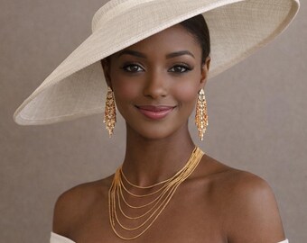 Ivory Crinoline Fascinator: Feather Flower Kentucky Derby  display picture 1