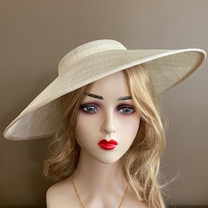 Ivory Sinamay Fascinator: Kentucky Derby Ascot Hat