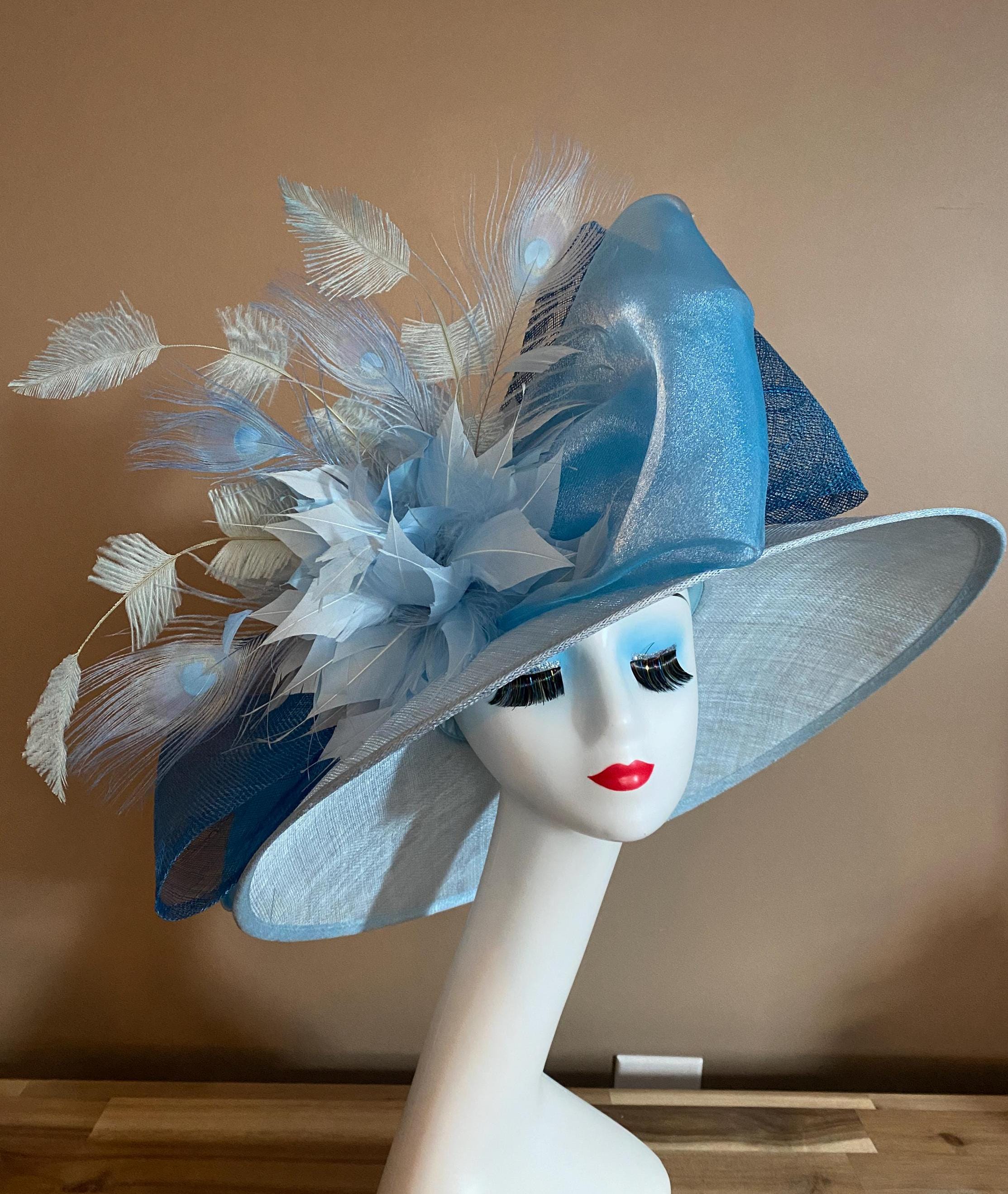 Powder Blue Church Carriage Kentucky Derby Hat With Shades  display picture 1