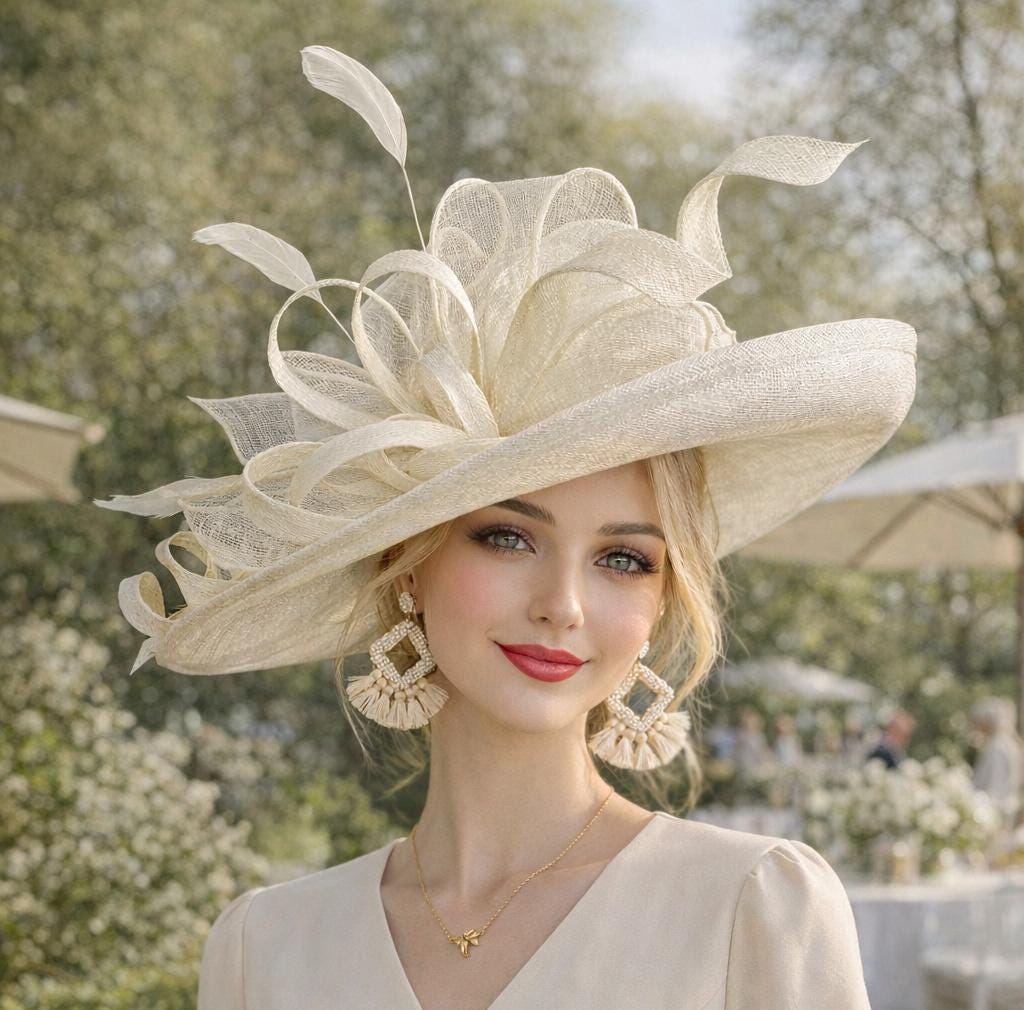 Vintage Hat Cream Lace w Layers Ruffled Lace Pretty Bridal Church Hat Union Made Vintage Hat White Lace w Layers Ruffled Lace Pretty Church  main image 3