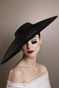 Extra Large Black Sinamay Hatinator: Kentucky Derby Fascinator