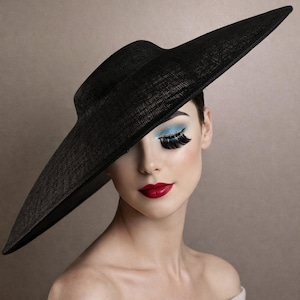 Extra Large Black Sinamay Hatinator: Kentucky Derby Fascinator