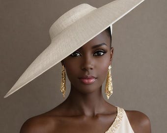 Extra Large Ivory White Sinamay Hatinator: Fashion Headpiece, DIY Fascinator Supply