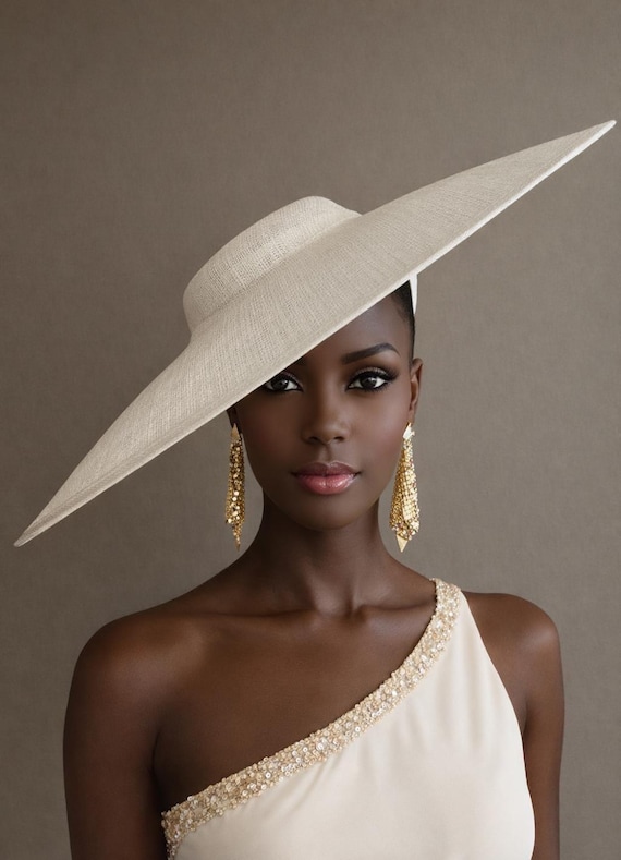 Extra Large Ivory White Sinamay Hatinator: Fashion Headpiece, DIY Fascinator Supply