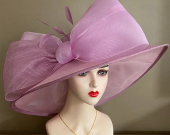 Lilac/Purple Kentucky Derby Hat, Easter Hat, Handmade Derby Hat, Mother Day Hat. Ascot Hat. Race Hat, Tea Hat. Wedding Hat