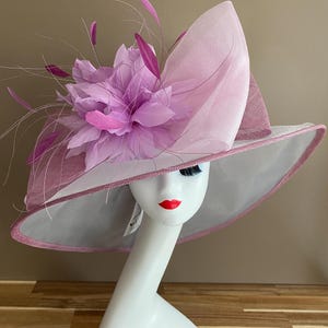 Lilac Sinamay Derby Hat: Handmade Kentucky Race Day Ascot Hat