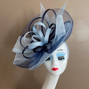 Powder Blue Sinamay Fascinator: Kentucky Derby Wedding Tea Hat