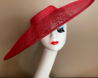 Extra Large Red Sinamay Kentucky Derby Hatinator