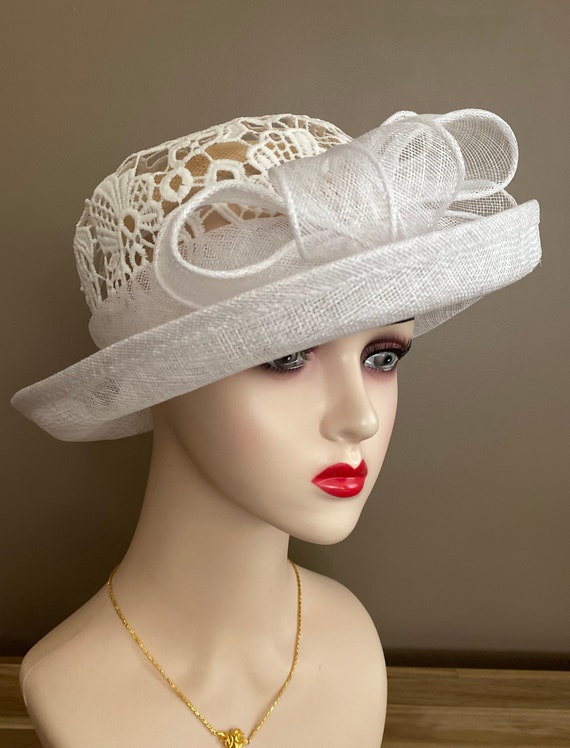 White Kentucky Derby Hat. Mother's Day 