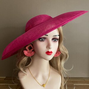 Hot Pink Sinamay Hatinator: Kentucky Derby Fascinator (19-19.5&quot;)