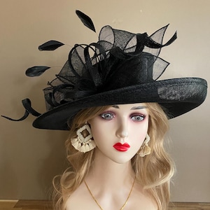 Black Sinamay Kentucky Derby Hat: Elegant Race Day Bow