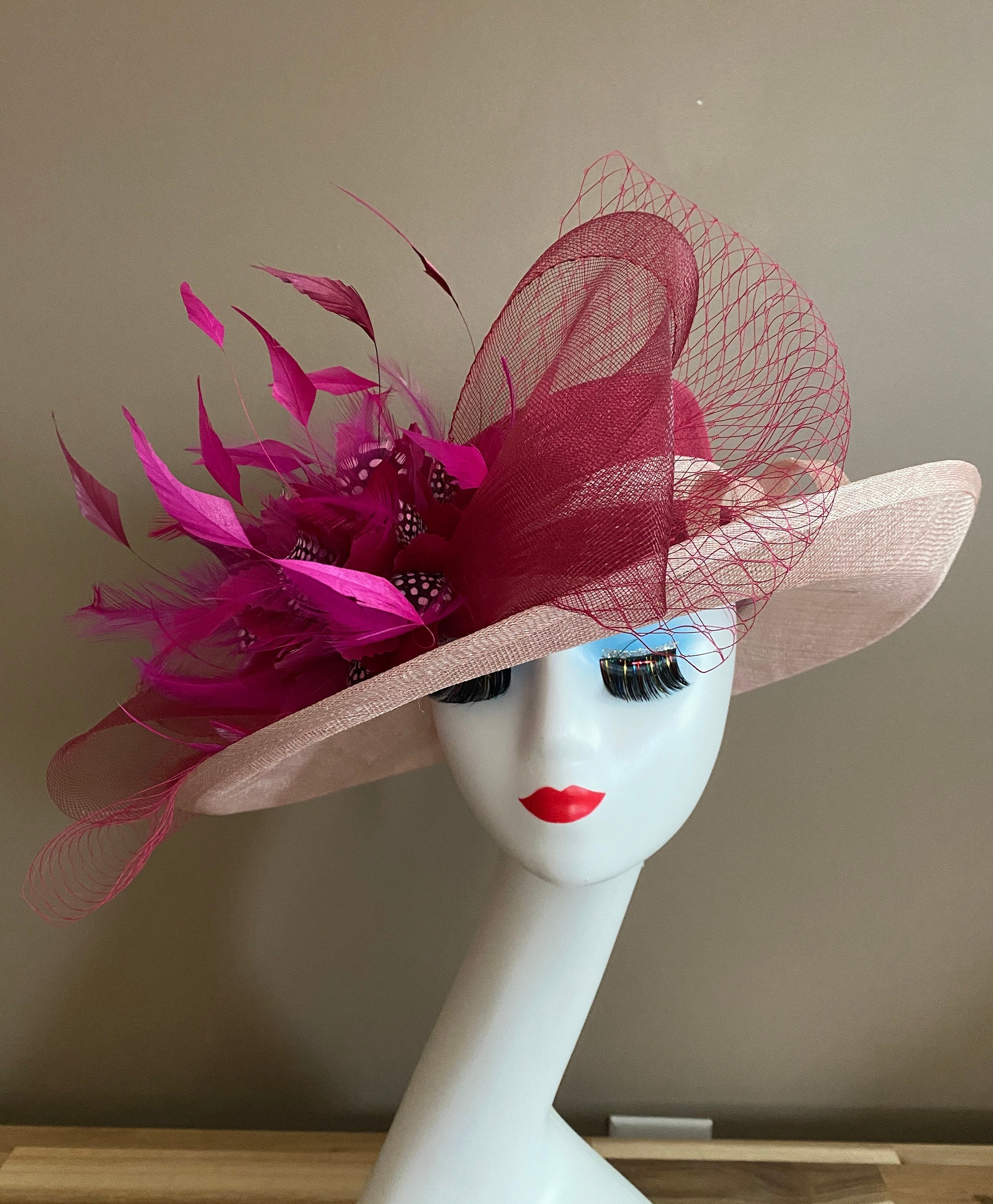 Burgundy Pink Hat Etsy
