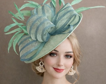 Green Sinamay Kentucky Derby Hat: Floral Fascinator - Etsy  display picture 2
