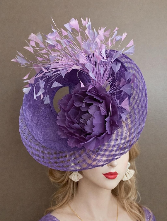 Purple Sinamay Kentucky Derby Fascinator(g3): Lavender 