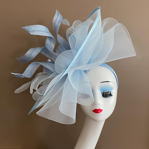 Powder Blue Kentucky Derby Hat. Handmade Derby Hat. Powder Blue Fascinator. Baby Blue Wedding Ascot Tea Race Easter Mother&#39;s Day Hat
