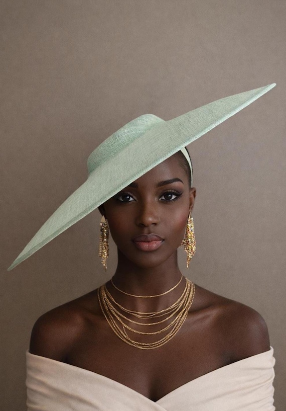 Extra Large Mint Green Sinamay Kentucky Derby Hatinator