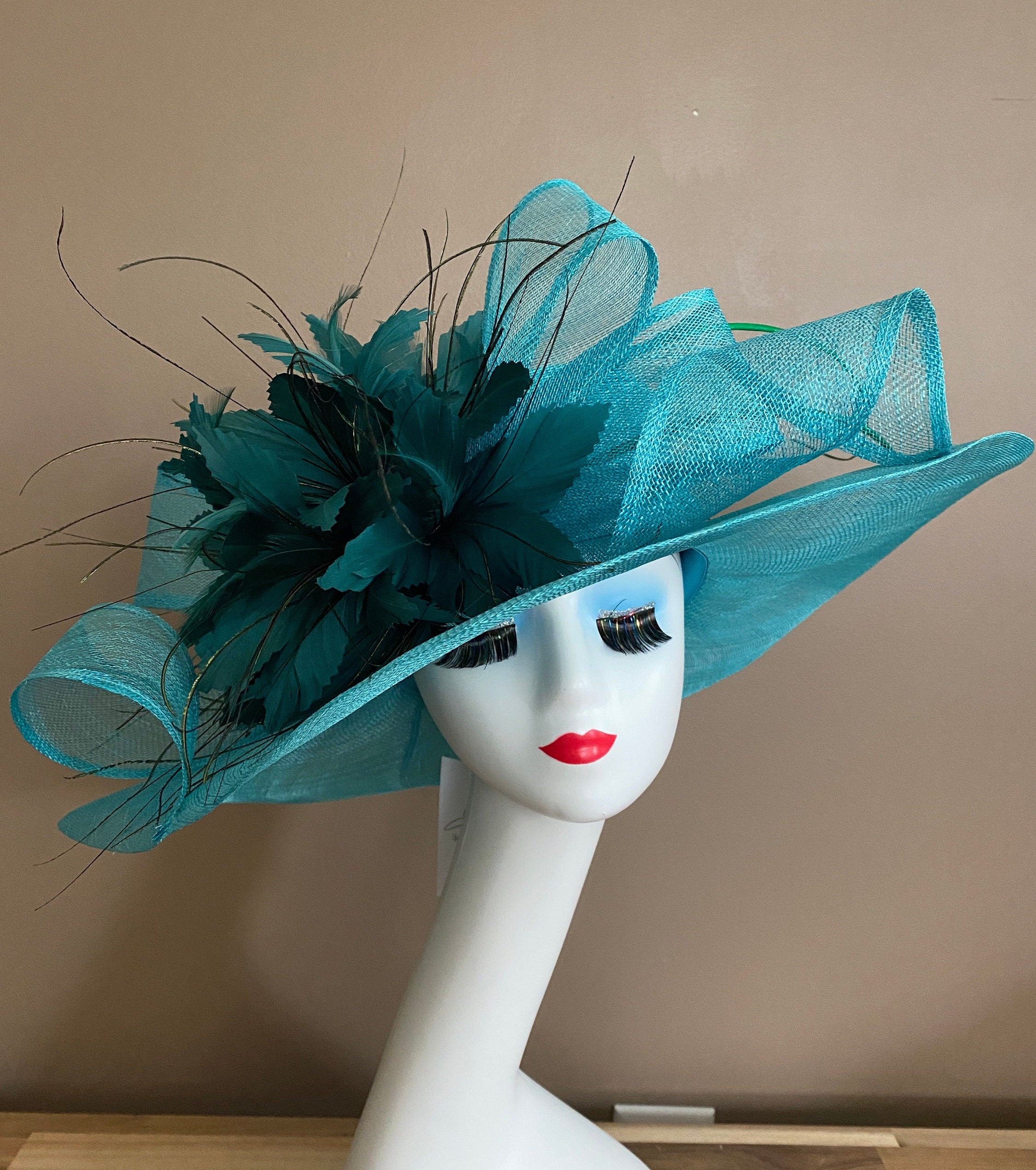 Teal Derby Hat - Etsy
