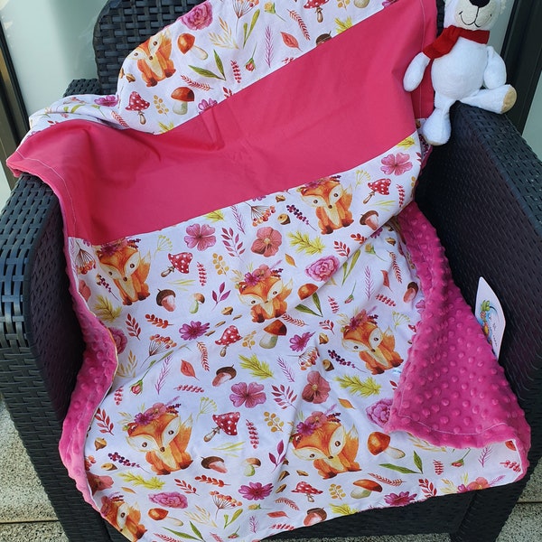 Pictogogo Couverture Bébé Personnalisée Nom - Polaire Minky Douillette Chat Orange Milestone